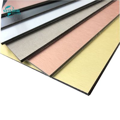 ISO14001 Material compuesto de aluminio cepillado de aluminio compuesto Acm paneles 1220mm
