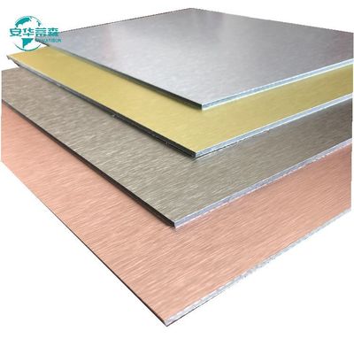 Revestimiento exterior de aluminio ACP de alto brillo y cepillado 2440 mm longitud 1220 mm anchura