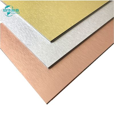 Materiales de construcción Aluminio cepillado Acm 1220mm anchura Acp hoja de aluminio